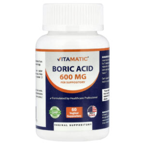 Vitamatic Ácido Bórico 600 mg 60 Supositórios Vaginais