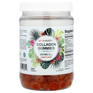 Vitamatic Gomas de Colágeno com Biotina e Zinco Limão 240 Gomas