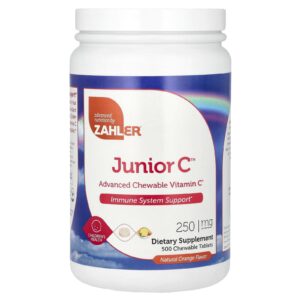 Zahler Júnior C Vitamina C Mastigável Avançada Laranja Natural 250 mg 500 Comprimidos Mastigáveis