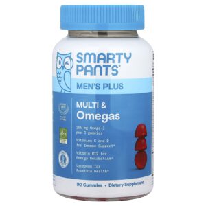 SmartyPants Multivitamínico e Ômegas para Homens Limonada de Framboesa 90 Gomas