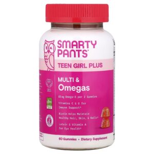 SmartyPants Teen Girl Plus Multivitamínico e Ômegas. Manga e Laranja 60 Gomas