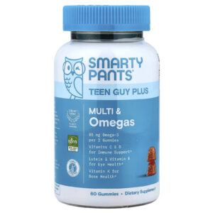 SmartyPants Multivitamínico para Meninos Adolescentes e Ômegas Abacaxi e Laranja 60 Gomas