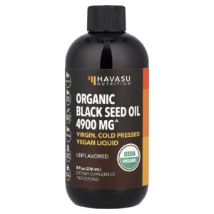 Havasu Nutrition Óleo de Cominho Preto Orgânico Sem Sabor 236 ml (8 fl oz)