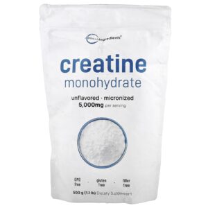 Micro Ingredients Creatina Mono-Hidratada Sem Sabor 500 g (11 lb)