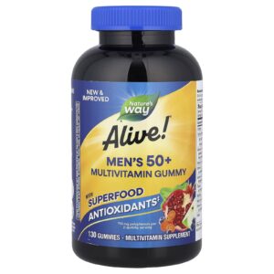Natures Way Gomas Multivitamínicas Alive!® para Homens com Mais de 50 Anos Frutas 130 Gomas