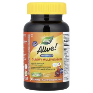 Natures Way Alive!® Kids Multivitamínico em Gomas Sem Açúcar A Partir de 2 Anos de Idade Frutos Silvestres e Cítricos 40 Gomas