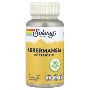 Solaray Akkermansia Postbiotic 10 Bilhões de TFU 30 Cápsulas Vegetais
