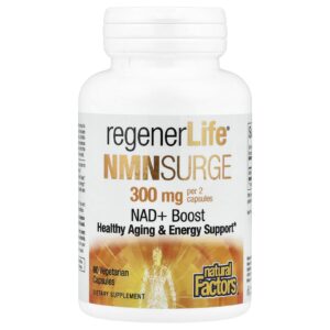 Natural Factors RegenerLife® NMN Surge 60 Cápsulas Vegetarianas (150 mg por Cápsula)