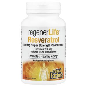 Natural Factors Resveratrol RegenerLife® 500 mg 60 Cápsulas Vegetarianas