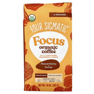 Four Sigmatic Focus Café Orgânico com Cogumelo Juba-de-Leão e Yacon Moído Torra Média 283 g (10 oz)