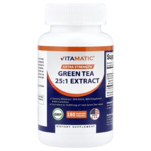 Vitamatic Chá Verde Extrato 25:1 180 Cápsulas Vegetais