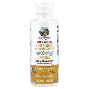 MaryRuths Cogumelo Juba-de-leão Orgânico Suplemento Líquido Lipossomal Bolo de Café 225 ml (76 fl oz)
