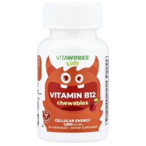 VitaWorks Crianças Vitamina B12 Cereja 120 Cápsulas Mastigáveis