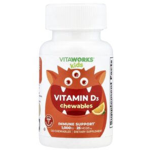 VitaWorks Crianças Vitamina D3 Laranja 120 Cápsulas Mastigáveis
