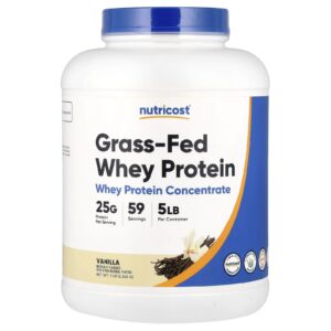 Nutricost Proteína Whey de Gado Criado no Pasto Baunilha 2.268 g (5 lb)