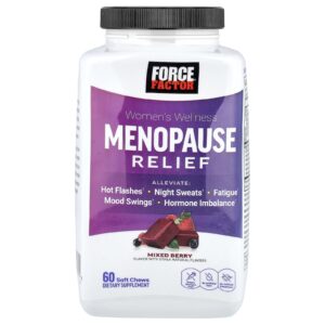 Force Factor Bem-Estar Feminino Alívio da Menopausa Frutos Silvestres 60 Cápsulas Mastigáveis