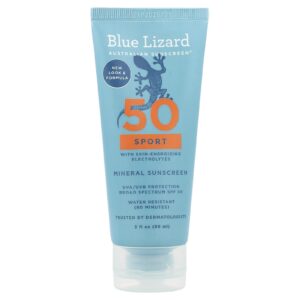 Blue Lizard Australian Sunscreen Protetor Solar Mineral para Esportes FPS 50 89 ml (3 fl oz)