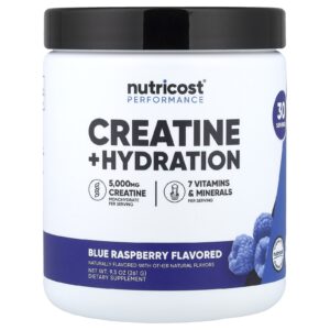 Nutricost Performance Creatina + Hidratação Framboesa Azul 261 g (93 oz)