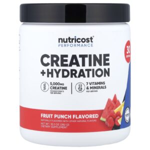 Nutricost Performance Creatina + Hidratação Ponche de Frutas 282 g (101 oz)