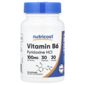 Nutricost Vitamina B6 100 mg 30 Cápsulas