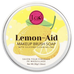 J.Cat Beauty Lemon-Aid Sabonete para Pincel de Maquiagem com Esponja de Limpeza de Silicone 30 g (106 oz)