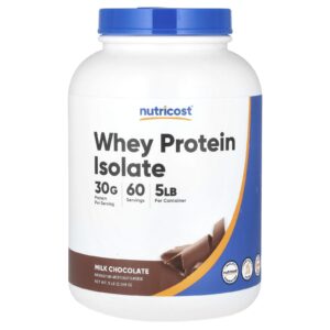 Nutricost Isolado de Proteína Whey Chocolate ao Leite 2.268 g (5 lb)