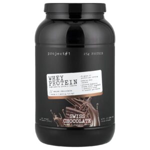 Project 1 Nutrition Proteína Whey Complexo de Proteína de Alta Qualidade Chocolate Suíço 907 g (2 lbs)