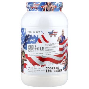 Project 1 Nutrition Proteína Whey Complexo de Proteína de Alta Qualidade Sonho Americano Cookies e Creme 907 g (2 lb)
