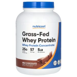 Nutricost Proteína Whey de Gado Criado no Pasto Chocolate ao Leite 2.268 g (5 lb)