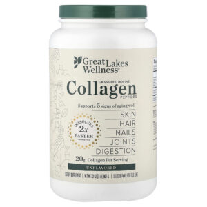 Great Lakes Wellness Peptídeos de Colágeno de Gado Criado no Pasto Sem Sabor 907 g (32 oz)