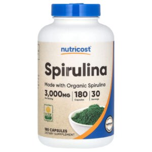 Nutricost Espirulina 180 Cápsulas (500 mg por Cápsula)