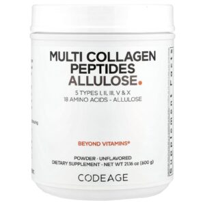 Codeage Peptídeos Multicolágenos Allulose Sem Sabor 600 g (2116 oz)