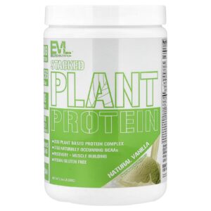 EVLution Nutrition Stacked Plant Protein Baunilha Natural 300 g (066 lb)