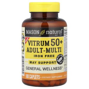 Mason Natural Vitrum 50+ Adultos-Multi Sem Ferro 180 Cápsulas