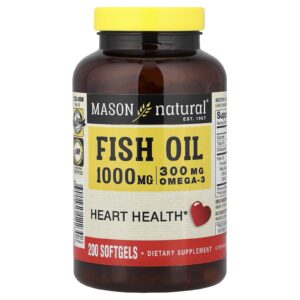 Mason Natural Óleo de Peixe 1.000 mg 200 Cápsulas Softgel