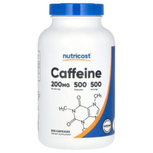 Nutricost Cafeína 200 mg 500 Cápsulas