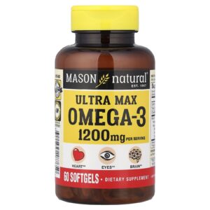Mason Natural Ultra Max Ômega 3 60 Cápsulas Softgel (600 mg por Cápsula Softgel)