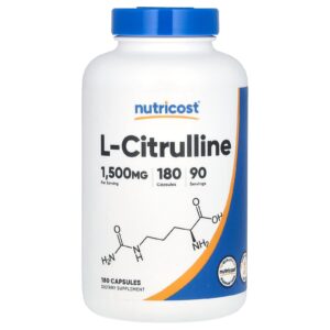 Nutricost L-Citrulina 180 Cápsulas (750 mg por Cápsula)