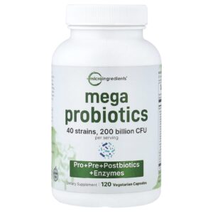 Micro Ingredients Mega Probiotics 120 Cápsulas Vegetarianas