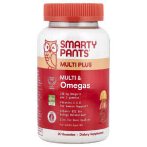 SmartyPants Multivitamínico Plus Gomas Multivitamínico e Ômegas Limão Laranja e Morango e Banana 90 Gomas