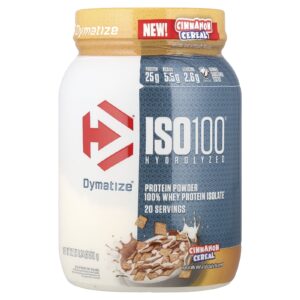 Dymatize ISO100® Hidrolisado 100% de Isolado de Proteína Whey Cereal com Canela 610 g (134 lb)