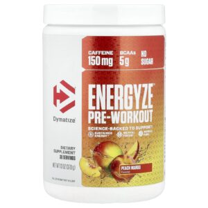 Dymatize Pré-treino Energyze™ Pêssego e Manga 370 g (13 oz)