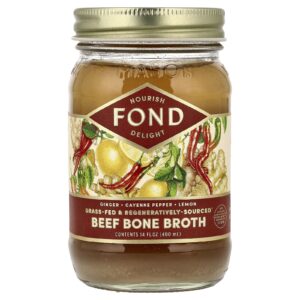FOND Bone Broth Caldo de Osso Bovino Gengibre e Pimenta-caiena 400 ml (14 fl oz)