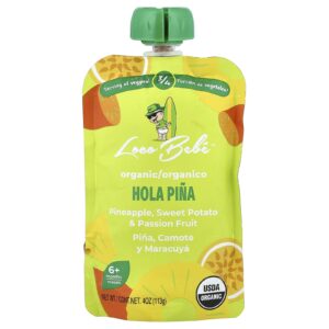 Loco Bebe Purê Orgânico Mais de 6 Meses Hola Pina 113 g (4 oz)