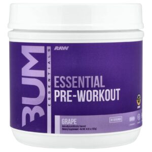 Raw Nutrition Bum Essentials Pré-Treino Essencial Uva 423 g (1492 oz)