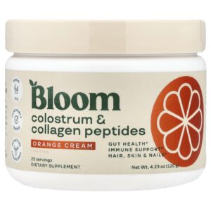 Bloom Peptídeos de Colostro e Colágeno Creme de Laranja 120 g (423 oz)
