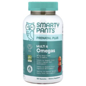 SmartyPants Prenatal Plus Gomas Multivitamínico e de Ômegas Limonada de Laranja e Morango 120 Gomas