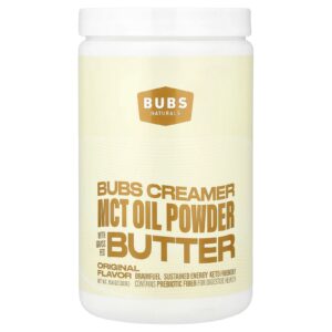 BUBS Naturals Bubs Creamer Óleo TCM em Pó com Manteiga de Gado Criado no Pasto Original 300 g (106 oz)