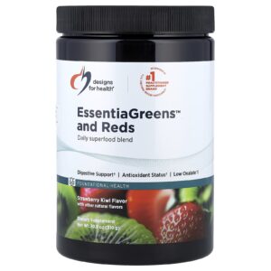 Designs For Health EssentiaGreens™ e Vermelhos Morango e Kiwi 310 g (109 oz)