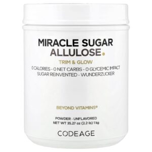 Codeage Allulose com Açúcar Milagroso em Pó Sem Sabor 1 kg (3527 oz)